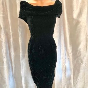 Vintage Velvet Wiggle Dress by Theo of California